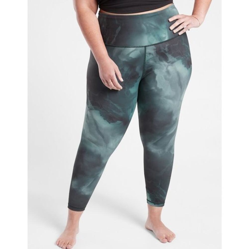 Athleta Elation Printed 7/8 Tight Legging Marine Dark Plus Athletic Women's 1X